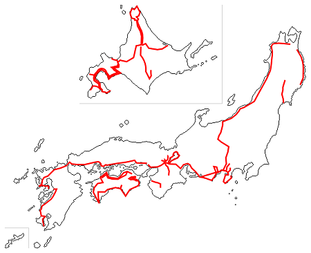 自転車ツーリングあしあと