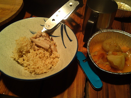 中川ログハウスでの夕食